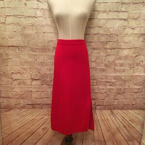 Mamut Moden Vintage German Ribbed Sweater Skirt Red Lambs Wool Acrylic 44 US 12